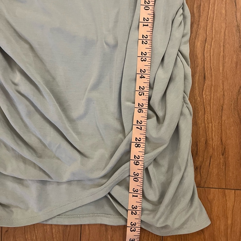 Express Bodycon XS Light Sage Green Dress Women's Ruched Stretch Extra S… - Picture 4 of 12